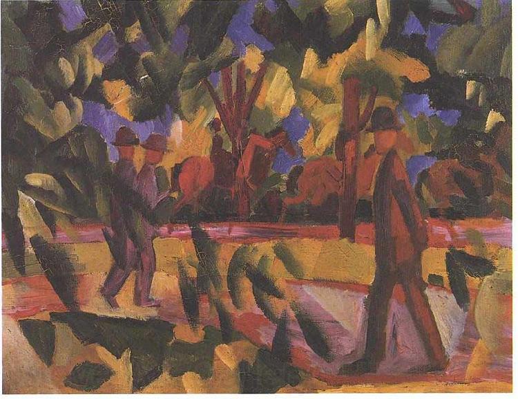 August Macke Riders and walkers at a parkway